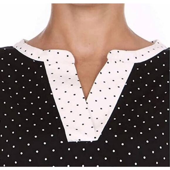 Flora Nikrooz Black White Polka Dot Pajama Top Small - Picture 8 of 8